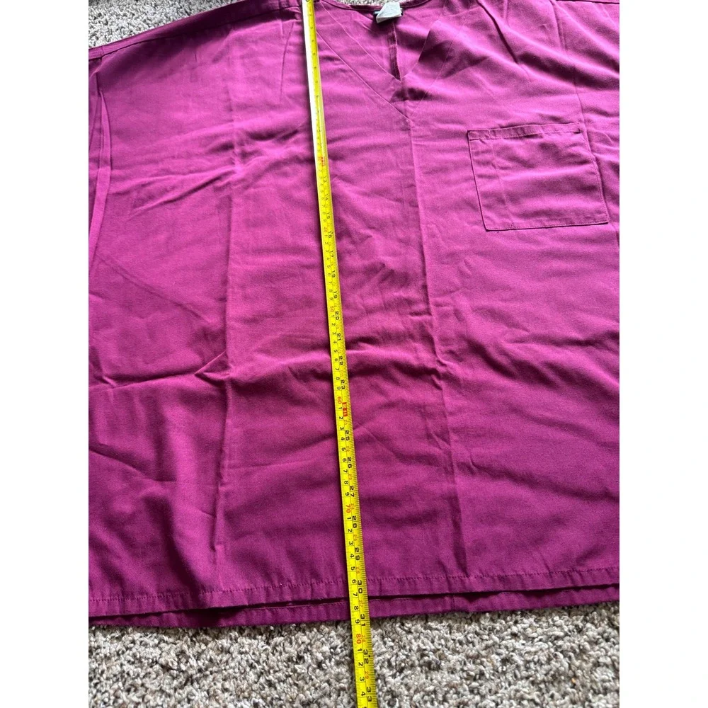 Cherokee Workwear Scrub Set 3XL Wine Burgundy V-Neck Top Drawstring Cargo Pants